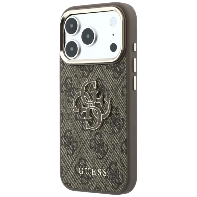 Etui Guess 4G & Big Resin Logo do Apple iPhone 18 Pro / 17 Pro brązowy