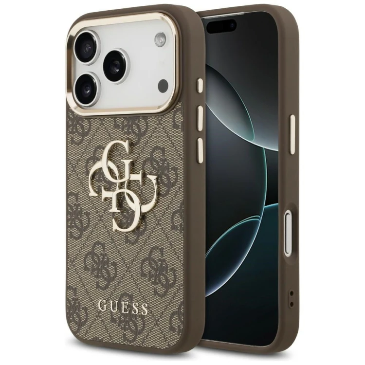 Etui Guess 4G Big 4G Classic Logo do Apple iPhone 18 Pro / 17 Pro brązowy złoty