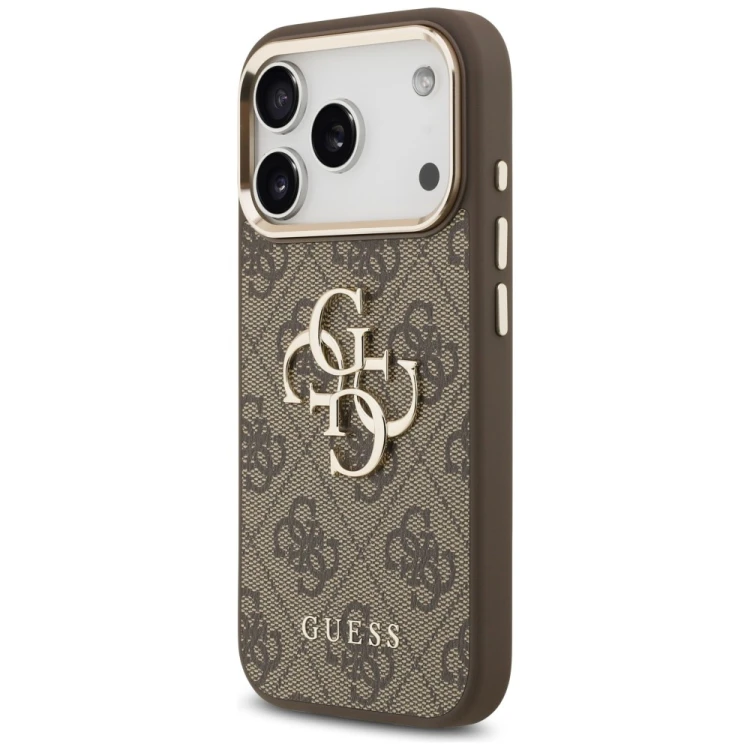Etui Guess 4G Big 4G Classic Logo do Apple iPhone 18 Pro / 17 Pro brązowy złoty