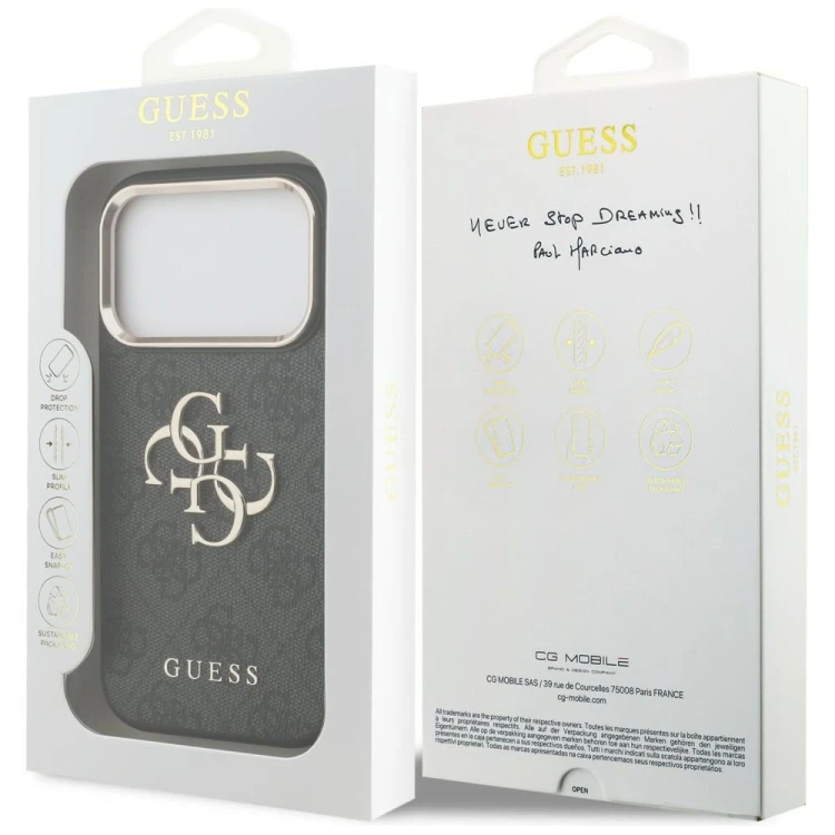 Etui Guess 4G Big 4G Classic Logo do Apple iPhone 18 Pro / 17 Pro czarny złoty