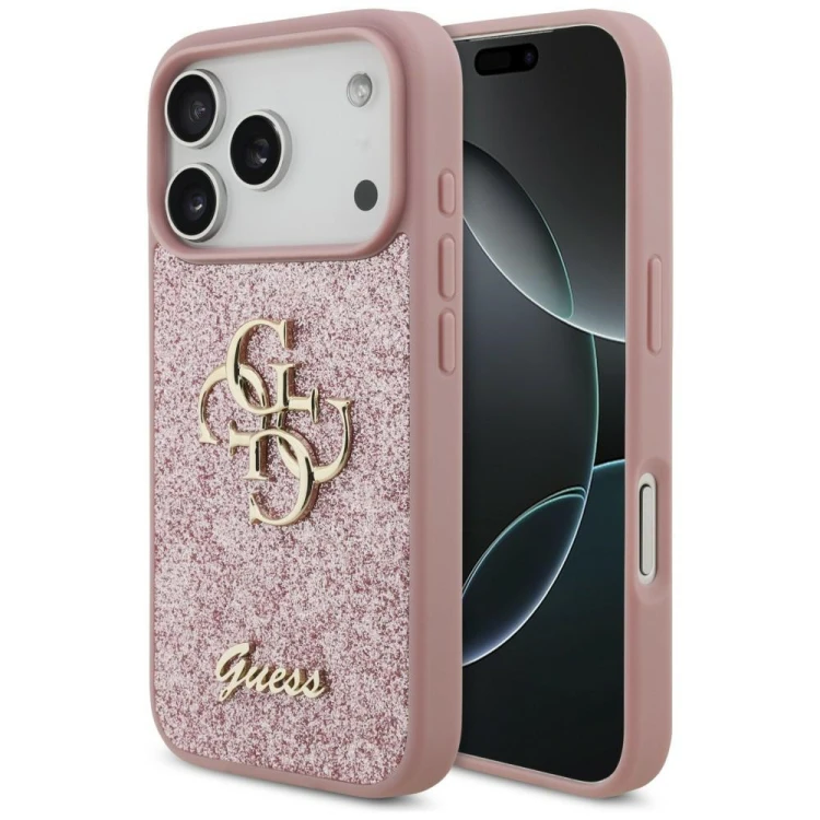 Etui Guess Fixed Glitter Big 4G do Apple iPhone 18 Pro / 17 Pro różowy