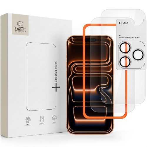 Szkło hartowane Tech-Protect Easy Set+ do Apple iPhone 18 Pro Clear [3 PACK]