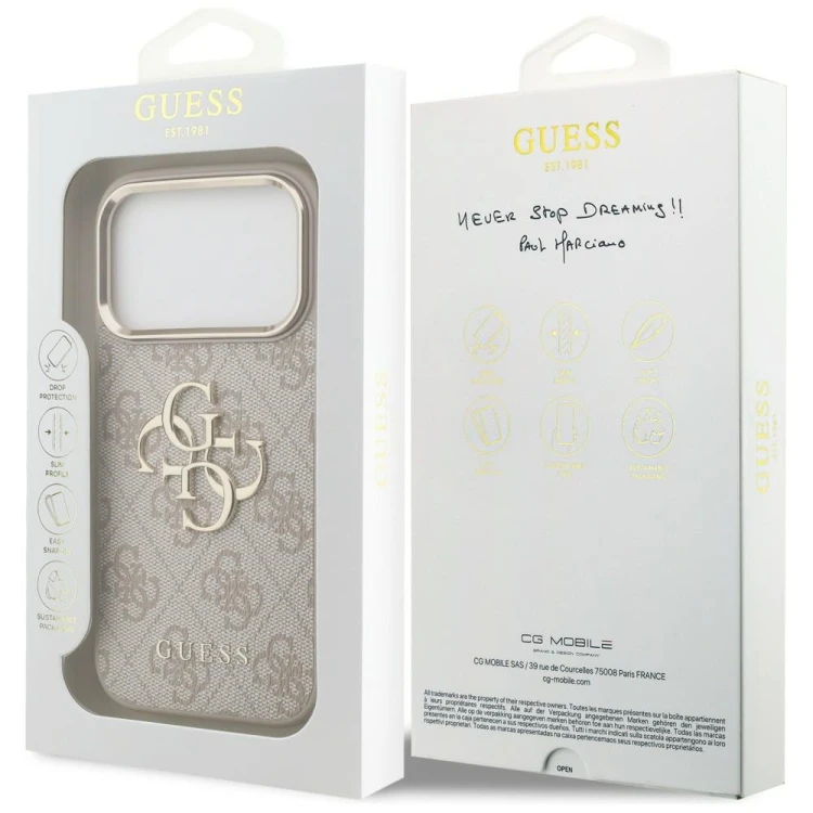 Etui Guess 4G Big 4G Classic Logo do Apple iPhone 18 Pro / 17 Pro różowy złoty