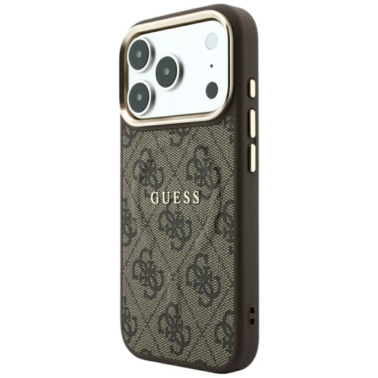 Etui Guess Embossed 4G Classic MagSafe do Apple iPhone 18 Pro / 17 Pro brązowy