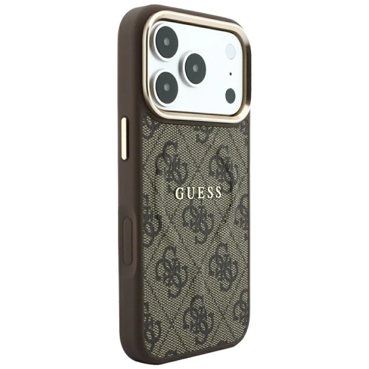 Etui Guess Embossed 4G Classic MagSafe do Apple iPhone 18 Pro / 17 Pro brązowy