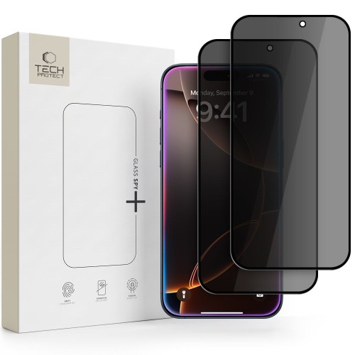 Szkło prywatyzujące Tech-Protect Glass Spy+ do Apple iPhone 18 Pro Privacy [2 PACK]