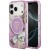 Etui Guess IML Glitter Flowers Triangle MagSafe do Apple iPhone 18 Pro / 17 Pro fioletowy