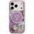 Etui Guess IML Glitter Flowers Triangle MagSafe do Apple iPhone 18 Pro / 17 Pro fioletowy