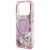 Etui Guess IML Glitter Flowers Triangle MagSafe do Apple iPhone 18 Pro / 17 Pro fioletowy