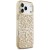 Etui Guess IML Leopard Glitter Triangle Logo MagSafe do Apple iPhone 18 Pro / 17 Pro brązowy