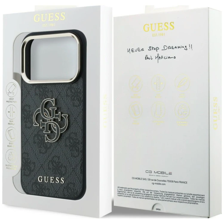 Etui Guess 4G & Big Resin Logo do Apple iPhone 18 Pro Max / 17 Pro Max czarny