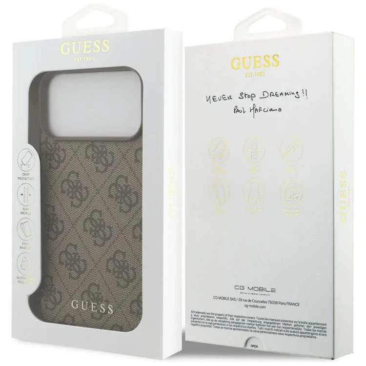 Etui Guess 4G Classic do Apple iPhone 18 Pro Max / 17 Pro Max brązowy