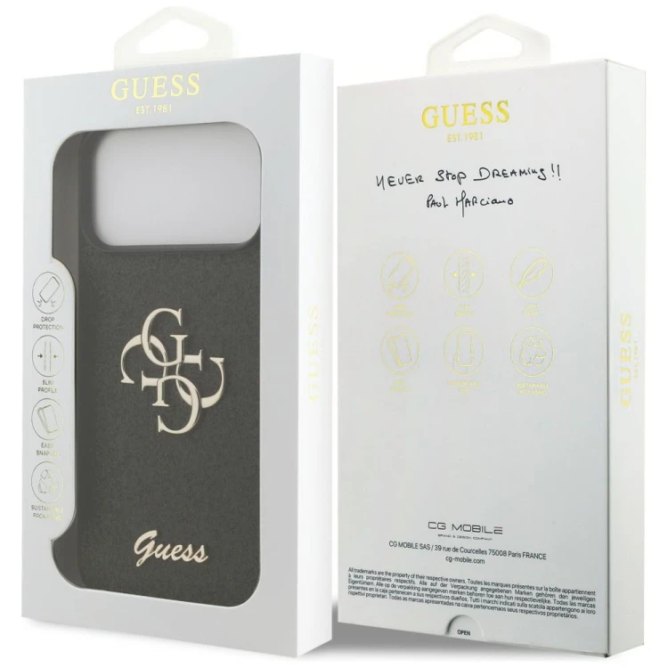 Etui Guess Fixed Glitter Big 4G do Apple iPhone 18 Pro Max / 17 Pro Max czarny