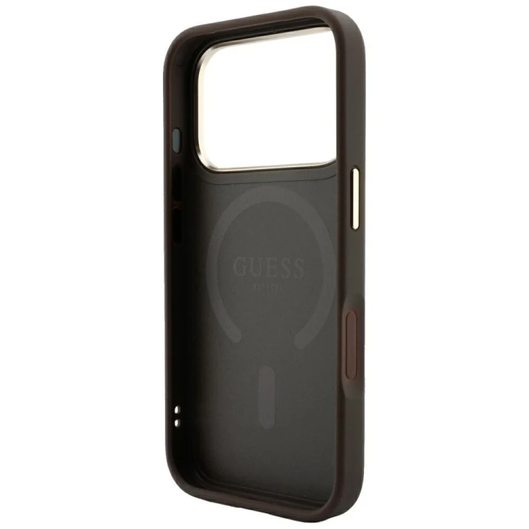 Etui Guess Embossed 4G Classic MagSafe do Apple iPhone 18 Pro Max / 17 Pro Max brązowy