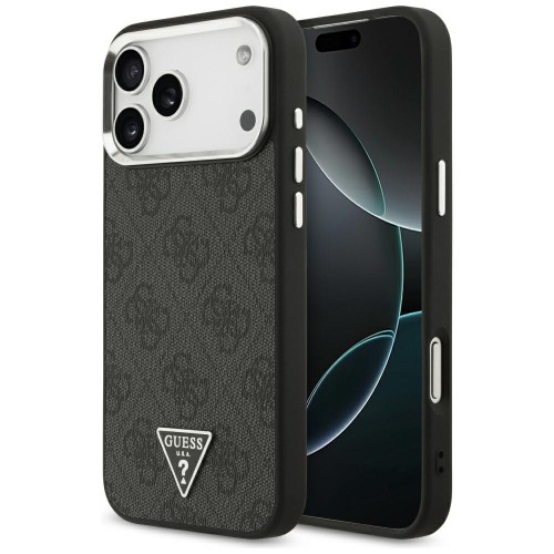 Etui Guess 4G Triangle Logo MagSafe do Apple iPhone 18 Pro Max / 17 Pro Max czarny srebrny