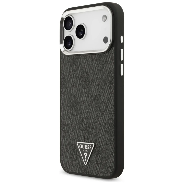 Etui Guess 4G Triangle Logo MagSafe do Apple iPhone 18 Pro Max / 17 Pro Max czarny srebrny