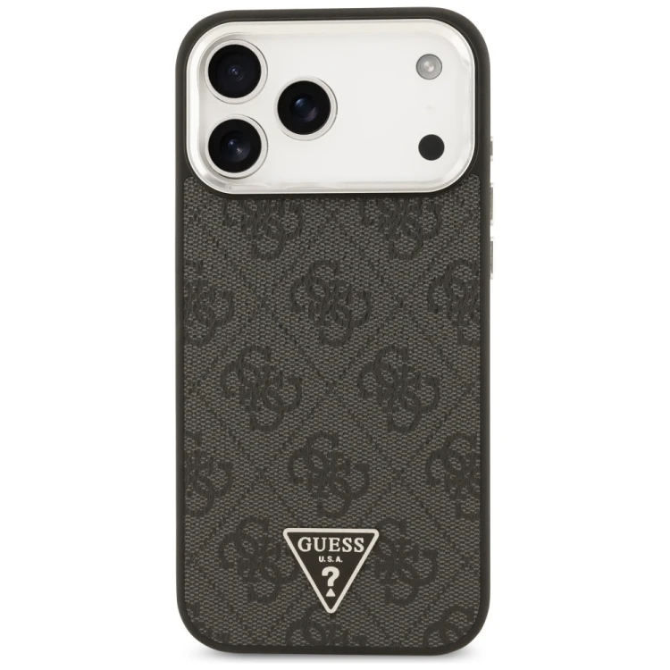 Etui Guess 4G Triangle Logo MagSafe do Apple iPhone 18 Pro Max / 17 Pro Max czarny srebrny