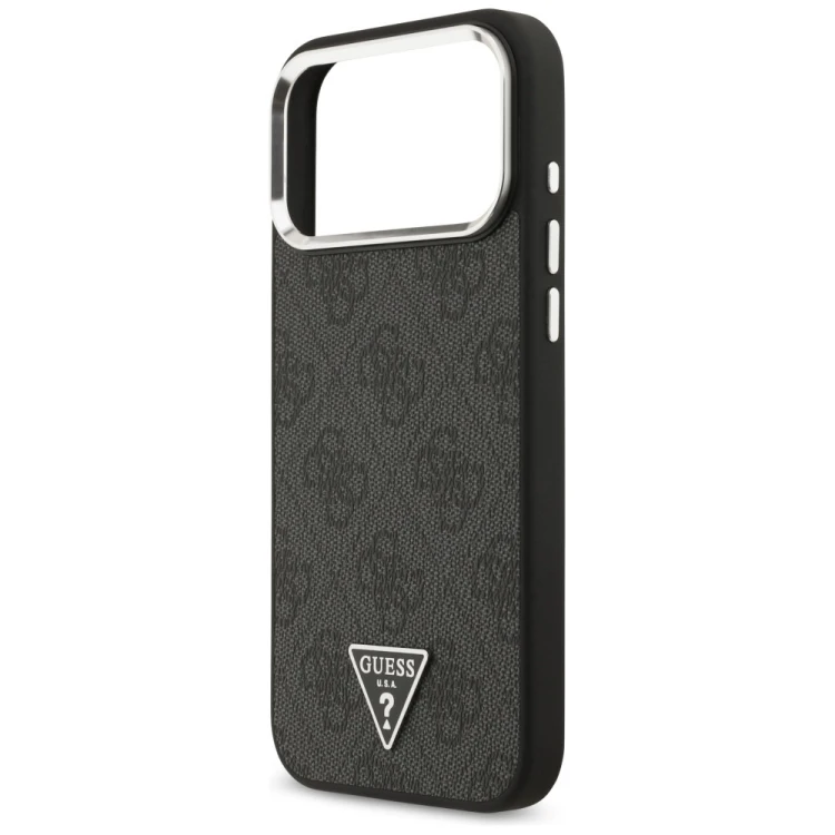 Etui Guess 4G Triangle Logo MagSafe do Apple iPhone 18 Pro Max / 17 Pro Max czarny srebrny