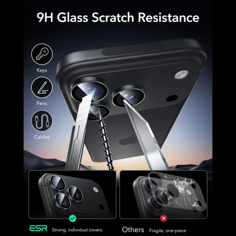 Osłona na aparat ESR Armorite Camera Protector do Apple iPhone 18 Pro / 18 Pro Max Black [2 PACK]