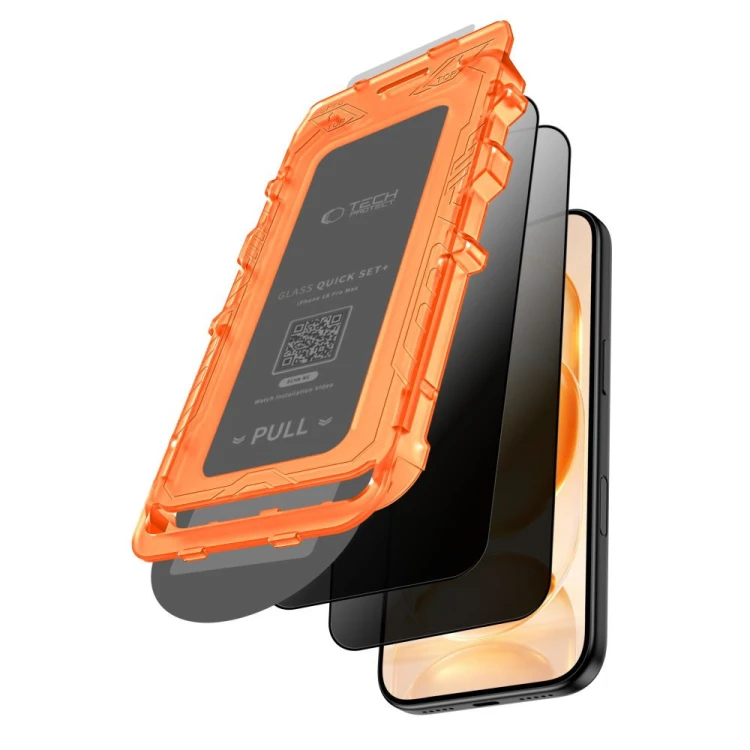 Szkło prywatyzujące Tech-Protect Quick Set Spy+ do Apple iPhone 18 Pro Max Privacy [2 PACK]
