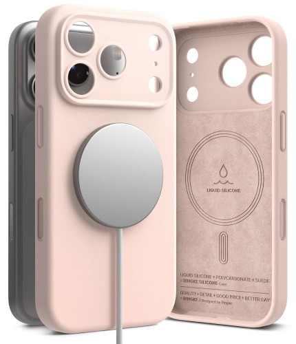 Etui Ringke Silicone Magnetic MagSafe do Apple iPhone 18 Pro Pink Sand