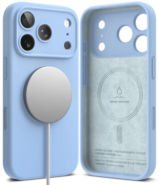 Etui Ringke Silicone Magnetic MagSafe do Apple iPhone 18 Pro Light Blue