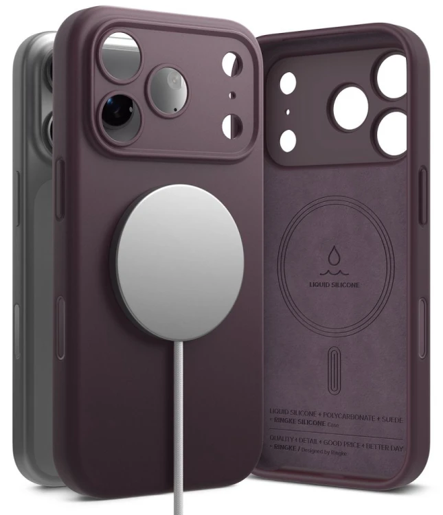 Etui Ringke Silicone Magnetic MagSafe do Apple iPhone 18 Pro Dark Cherry