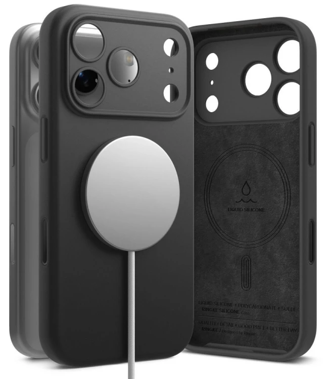 Etui Ringke Silicone Magnetic MagSafe do Apple iPhone 18 Pro Max Black