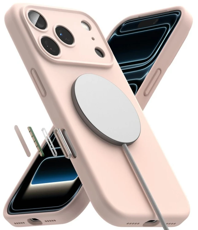 Etui Ringke Silicone Magnetic MagSafe do Apple iPhone 18 Pro Max Pink Sand