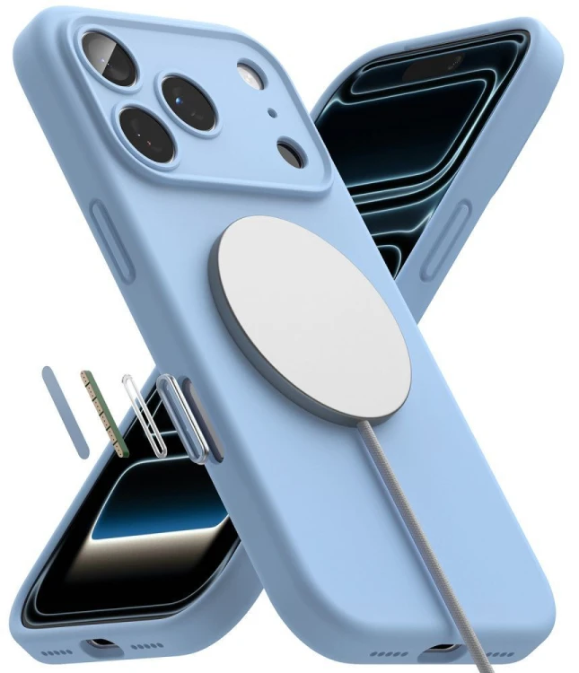 Etui Ringke Silicone Magnetic MagSafe do Apple iPhone 18 Pro Max Light Blue
