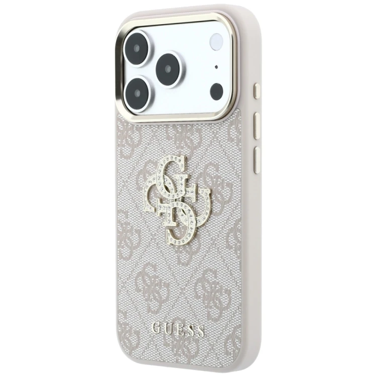 Etui Guess 4G & Big Strass Logo do Apple iPhone 18 Pro / 17 Pro różowy