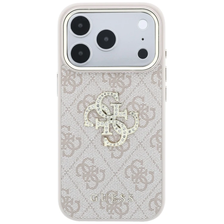 Etui Guess 4G & Big Strass Logo do Apple iPhone 18 Pro / 17 Pro różowy