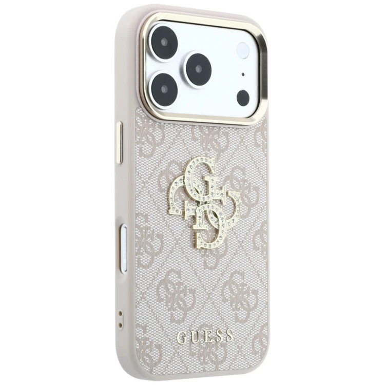 Etui Guess 4G & Big Strass Logo do Apple iPhone 18 Pro / 17 Pro różowy
