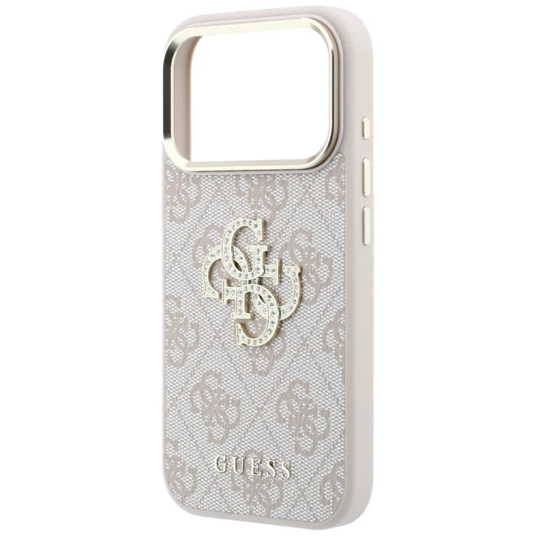 Etui Guess 4G & Big Strass Logo do Apple iPhone 18 Pro / 17 Pro różowy
