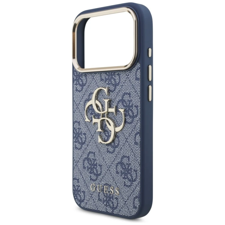 Etui Guess 4G Big 4G Classic Logo do Apple iPhone 18 Pro / 17 Pro niebieski złoty
