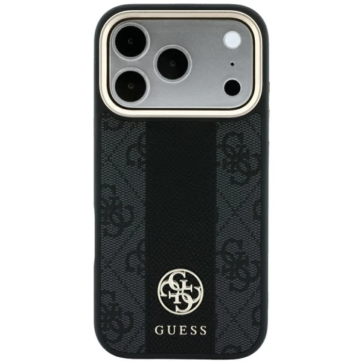 Etui Guess 4G with Stripe Round and Classic Logos MagSafe do Apple iPhone 18 Pro / 17 Pro czarny