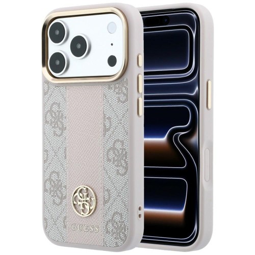 Etui Guess 4G with Stripe Round and Classic Logos MagSafe do Apple iPhone 18 Pro / 17 Pro różowy