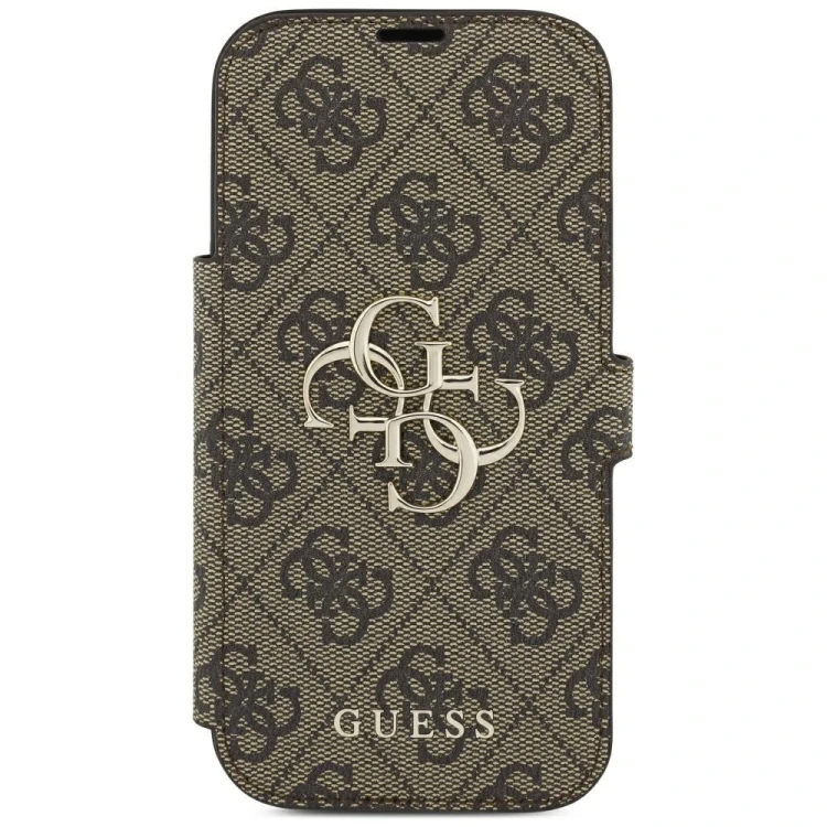 Etui Guess Book 4G Metal Logo do Apple iPhone 18 Pro / 17 Pro brązowy