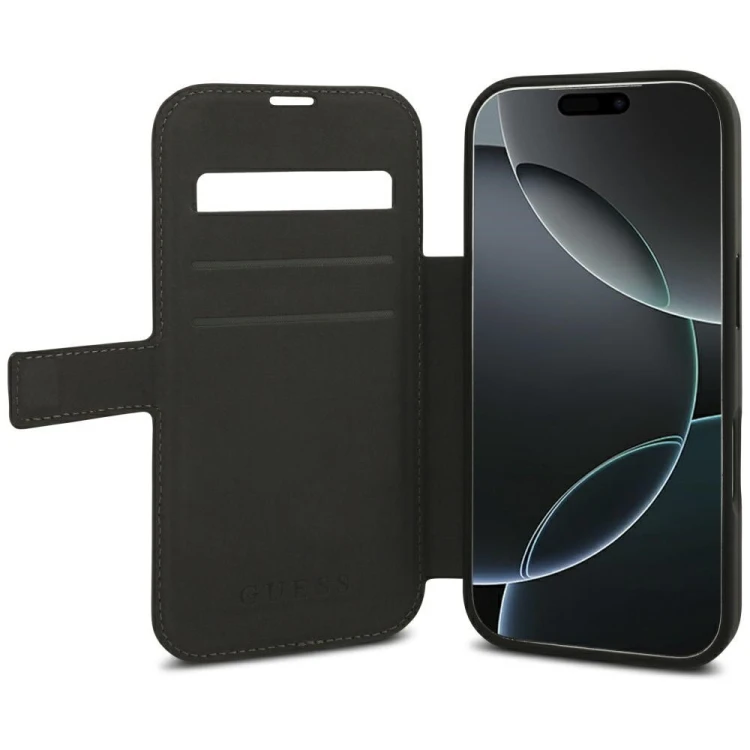 Etui Guess Book 4G Metal Logo do Apple iPhone 18 Pro / 17 Pro brązowy