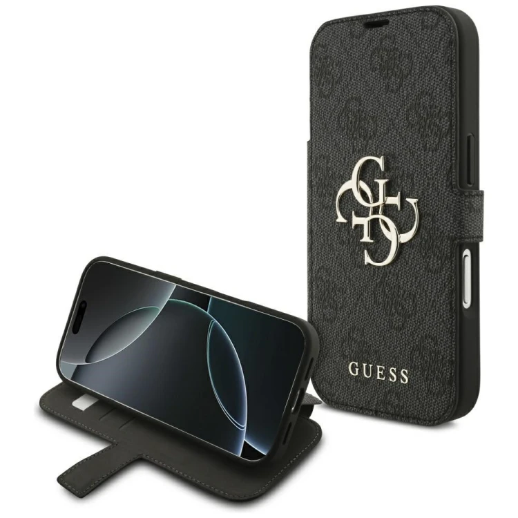 Etui Guess Book 4G Metal Logo do Apple iPhone 18 Pro / 17 Pro czarny