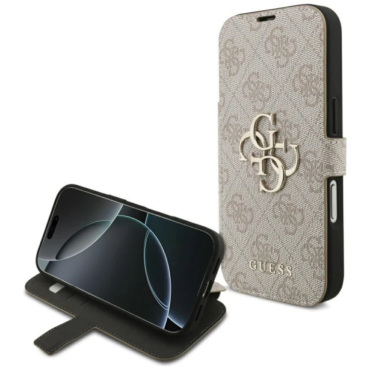 Etui Guess Book 4G Metal Logo do Apple iPhone 18 Pro / 17 Pro różowy