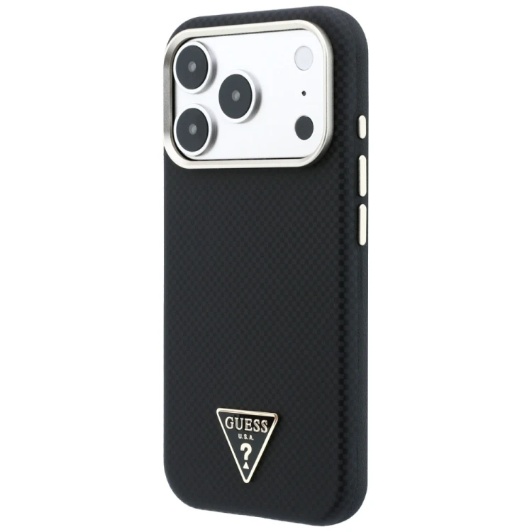 Etui Guess Kevlar Triangle Logo MagSafe do Apple iPhone 18 Pro / 17 Pro czarny