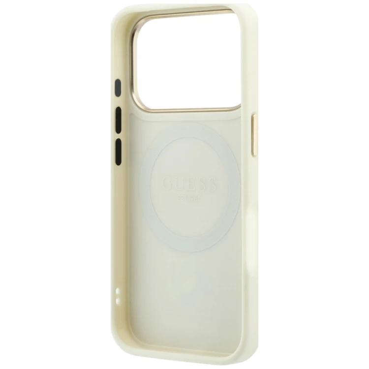 Etui Guess Peony 4G Small Logo MagSafe do Apple iPhone 18 Pro / 17 Pro beżowy