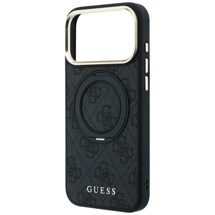 Etui Guess Ring Stand 360 4G Classic Logo MagSafe do Apple iPhone 18 Pro / 17 Pro czarny