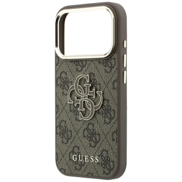 Etui Guess 4G & Big Resin Logo do Apple iPhone 18 Pro Max / 17 Pro Max brązowy