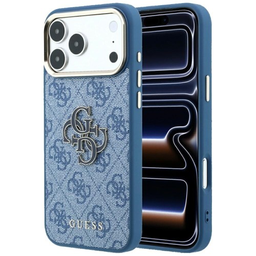 Etui Guess 4G & Big Resin Logo do Apple iPhone 18 Pro Max / 17 Pro Max jasnoniebieski