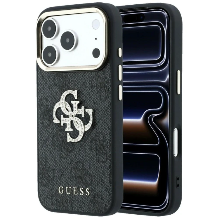 Etui Guess 4G & Big Strass Logo do Apple iPhone 18 Pro Max / 17 Pro Max czarny
