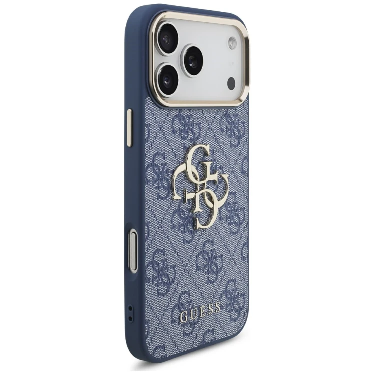 Etui Guess 4G Big 4G Classic Logo do Apple iPhone 18 Pro Max / 17 Pro Max niebieski złoty