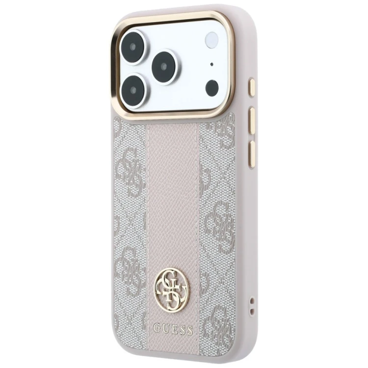 Etui Guess 4G with Stripe Round and Classic Logos MagSafe do Apple iPhone 18 Pro Max / 17 Pro Max ró