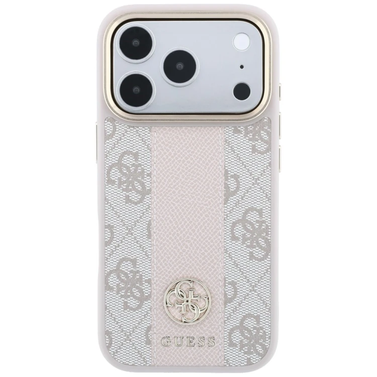 Etui Guess 4G with Stripe Round and Classic Logos MagSafe do Apple iPhone 18 Pro Max / 17 Pro Max ró